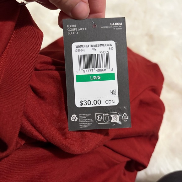 NWT Under Armour loose crop top burnt orange size L - Picture 3 of 6